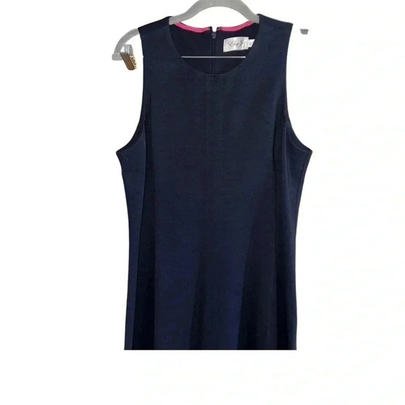 Eliza J Fit and Flare Navy Blue Pink Color block Dress Size 10 - Picture 5 of 10